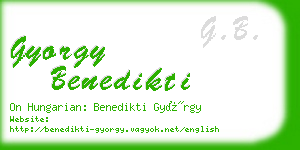 gyorgy benedikti business card